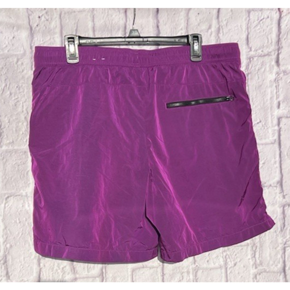 American Eagle Swim Trunks Surf Beach Pool Mens Size L Purple Reflective Shorts - Picture 2 of 5